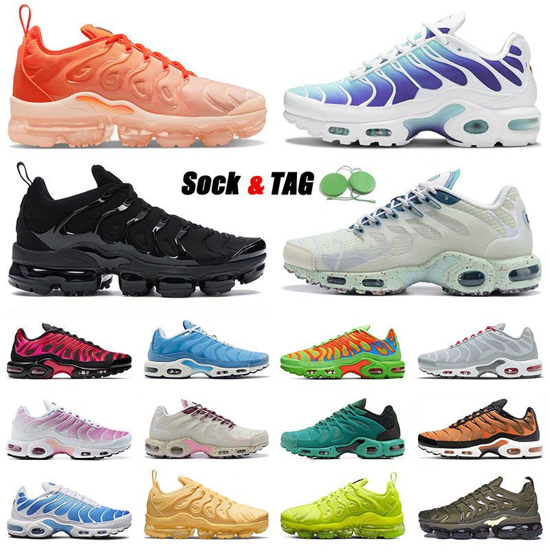 

Tn plus men women running shoes vapourmax pluses tns sneakers terrascapt mint green triple pink fade atlanta rise noir university blue mindnight navy trainers 36-47, V70 40-46 black white swush