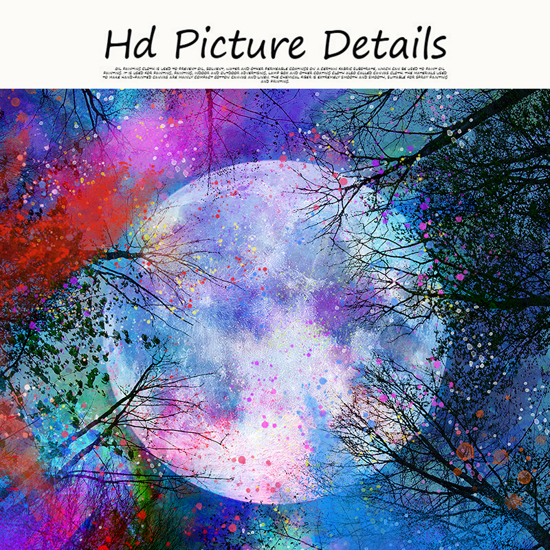 Painting Abstract Moon Lake On Canvas Nordic Landscape Posters and Prints Wall Art Picture For Living Room Home Decoration