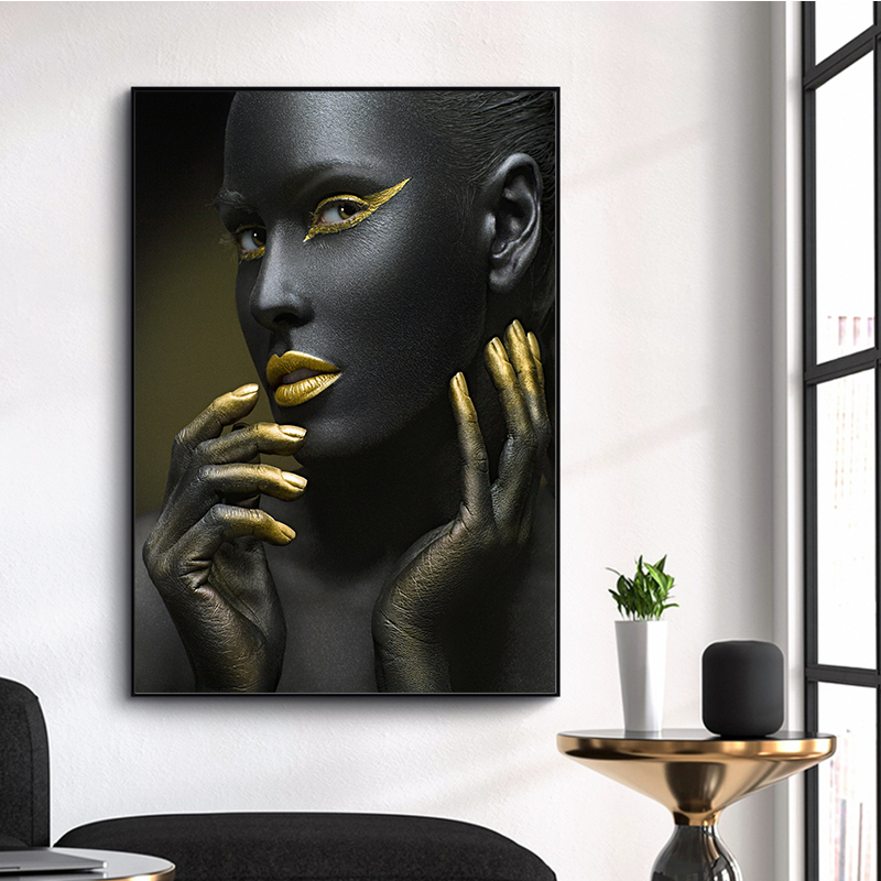 Canvas Painting Black Gold African Woman Portrait Print Poster Wall Art Pictures for Living Room Home Decor NO FRAME
Canvas Painting Black Gold African Woman Portrait Print Poster Wall Art Pictures for Living Room Home Decor NO FRAME