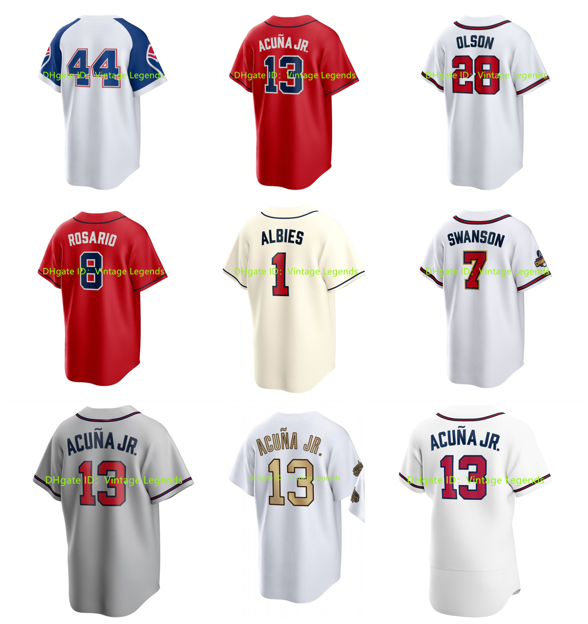 Ronald Acuna Jr. Matt Olson Baseball Jersey Brave Dansby Swanson William Contreras Travis d'Arnaud Max Fried Ozzie Albies Luke Jackson Austin Riley Hank Aaron Jones, Men size s-4xl
Ronald Acuna Jr. Matt Olson Baseball Jersey Brave Dansby Swanson William Contreras Travis d'Arnaud Max Fried Ozzie Albies Luke Jackson Austin Riley Hank Aaron Jones, Men size s-4xl