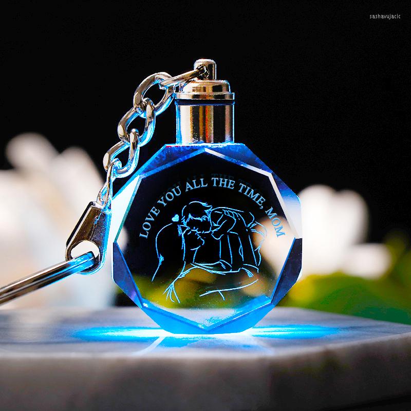 Keychains K9 Crystal Mom Gift Keychain Miniature Mother's Day Present Colorful LED Light Glass Key Ring Festive Pendant Trinket Mother
Keychains K9 Crystal Mom Gift Keychain Miniature Mother's Day Present Colorful LED Light Glass Key Ring Festive Pendant Trinket Mother