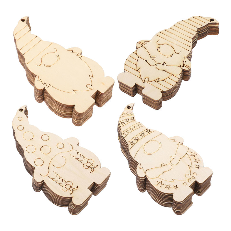 Christmas Decorations Other Event Party Supplies Wooden Gnome Wood Ornaments Unfinished Hanging Pendant Cutouts Slices Tree Elf Shapes Crafts Gnomes 2