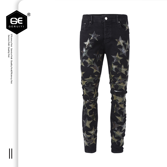 Mens jeans cashew flower print with diamonds casual slim fashion foot pants European and American solid color thin pants trend, Black
Mens jeans cashew flower print with diamonds casual slim fashion foot pants European and American solid color thin pants trend, Black