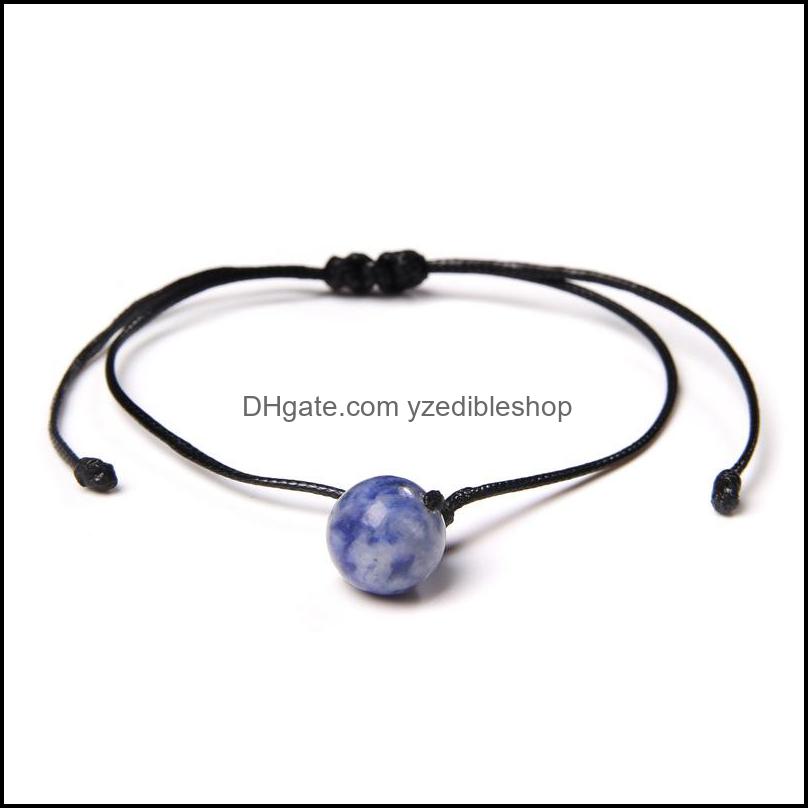 Beaded Strands Natural Crystal Stone 10Mm Beads Weave Rope Strand Bracelet For Women Men Jewelry Gifts Drop Delivery 202 Dhseller2010 Dhemo