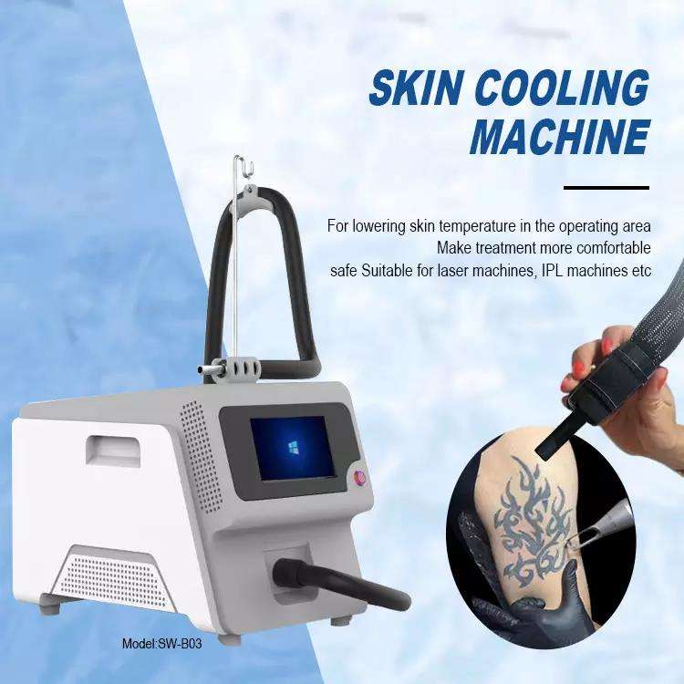 Skin Cooler Cryo Cold Air Cooling Machine For Laser Hair Removal Picosecond Treatment