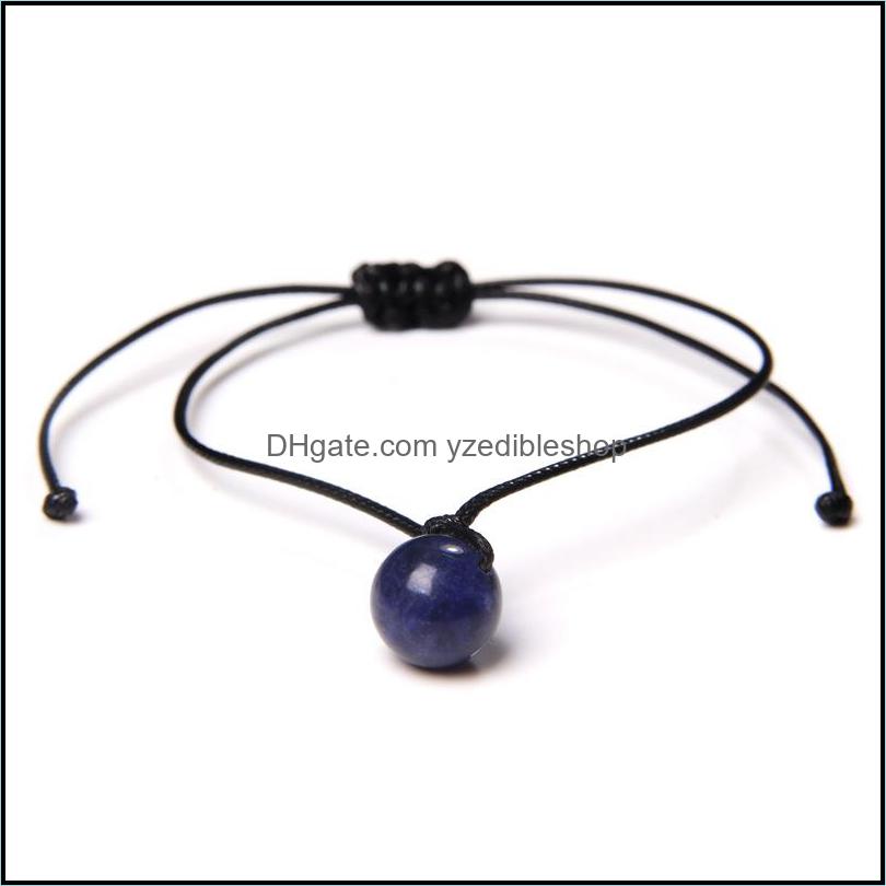 Beaded Strands Natural Crystal Stone 10Mm Beads Weave Rope Strand Bracelet For Women Men Jewelry Gifts Drop Delivery 202 Dhseller2010 Dhemo