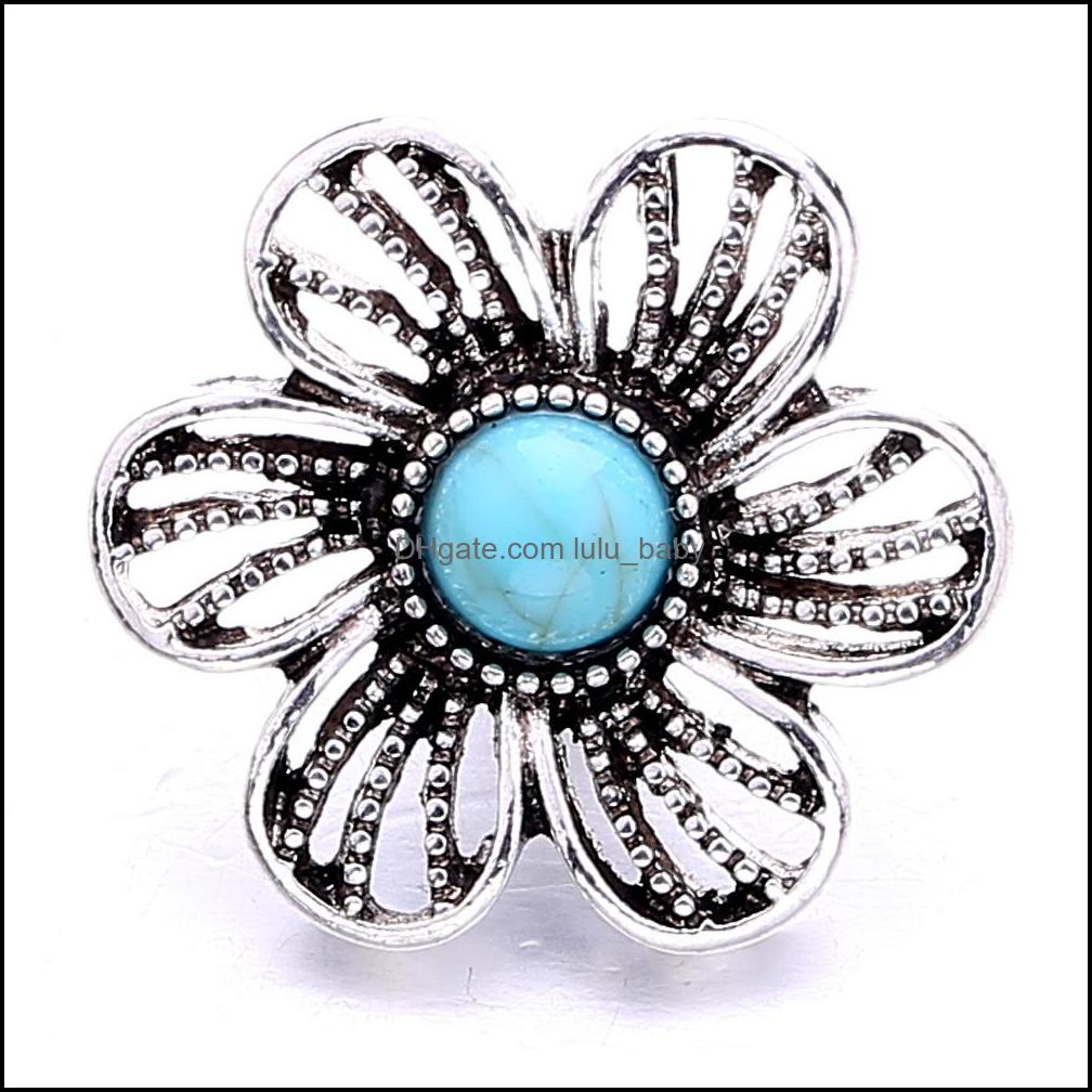 Other High Quality Snap Button Jewelry Components Heart Flower Acrylic Turquoise 18Mm 20Mm Metal Snaps Buttons Fit Brace Dhseller2010 Dhxxd