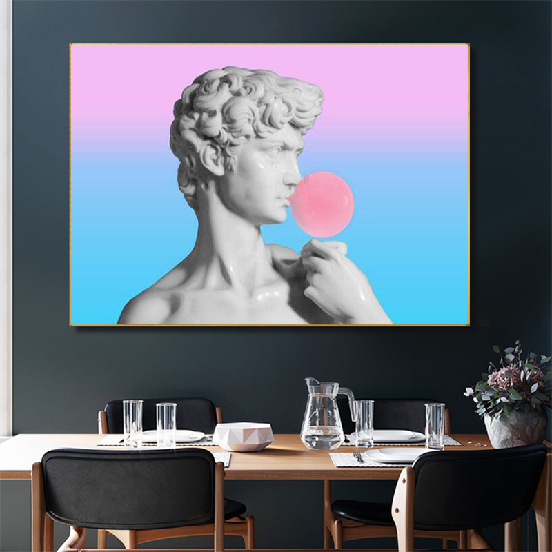 Canvas Painting Modern Sculpture of David Blows Balloons Posters and Prints Wall Art Picture for Living Room Home Decor Cuadros NO FRAME