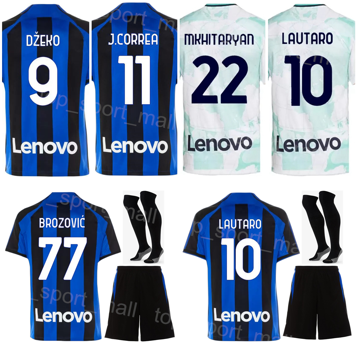 

Man Youth 2022 2023 Club 10 LAUTARO Soccer Jersey Set 77 BROZOVIC 23 BARELLA 11 CORREA 9 DZEKO 37 SKRINIAR 20 CALHANOGLU 6 DE VRIJ Football Shirt Kits Blue WHite GuoMi, Kids