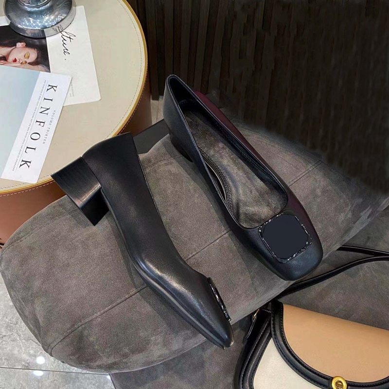 New women's mid-heel dress shoes designer spring and autumn leather workplace fashion thick heel shoes 34-41 yards heel height 3.5cm, Shoe box
New women's mid-heel dress shoes designer spring and autumn leather workplace fashion thick heel shoes 34-41 yards heel height 3.5cm, Shoe box