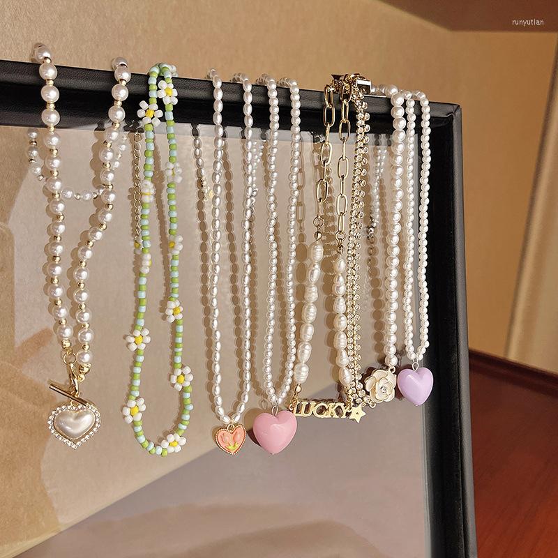 Pendant Necklaces Vintage Sweet Love Heart Pearl Necklace For Women Girl Korean Elegant Flower Chain Wedding Jewelry Gifts
Pendant Necklaces Vintage Sweet Love Heart Pearl Necklace For Women Girl Korean Elegant Flower Chain Wedding Jewelry Gifts