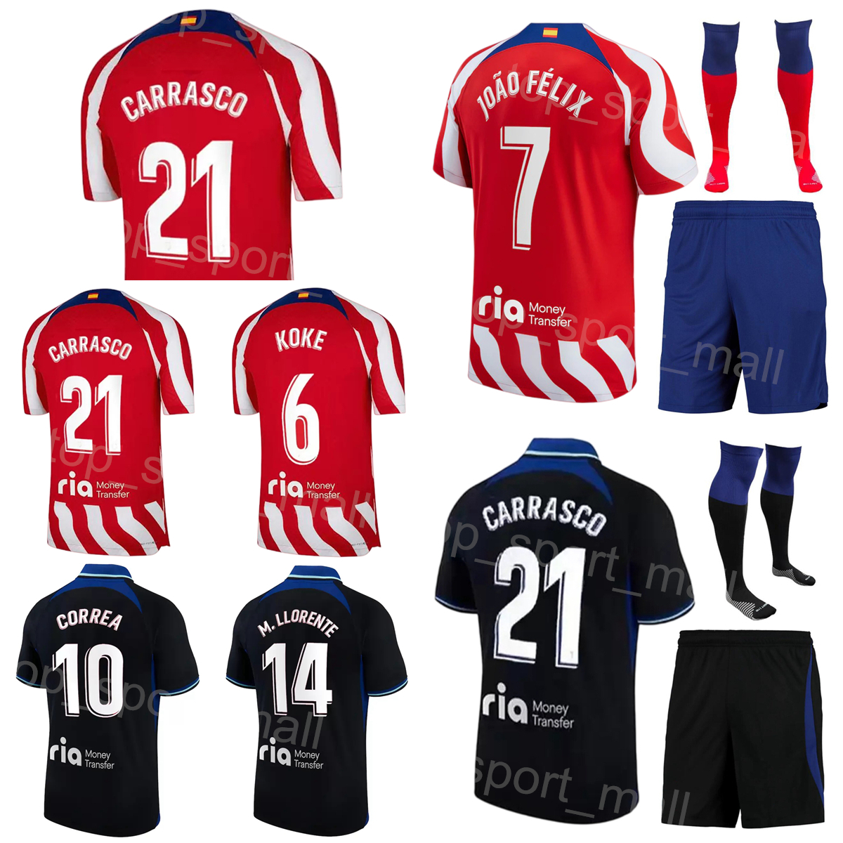 Man Youth 2022 2023 Club Soccer 7 JOAO FELIX Jersey Set 6 KOKE 2 Gimenez 18 FELIPE 5 DE PAUL 12 LODI 14 Llorente 13 OBLAK 20 WITSEL Football Shirt Kits Red Black Team MaJing, Men with patch
Man Youth 2022 2023 Club Soccer 7 JOAO FELIX Jersey Set 6 KOKE 2 Gimenez 18 FELIPE 5 DE PAUL 12 LODI 14 Llorente 13 OBLAK 20 WITSEL Football Shirt Kits Red Black Team MaJing, Men with patch