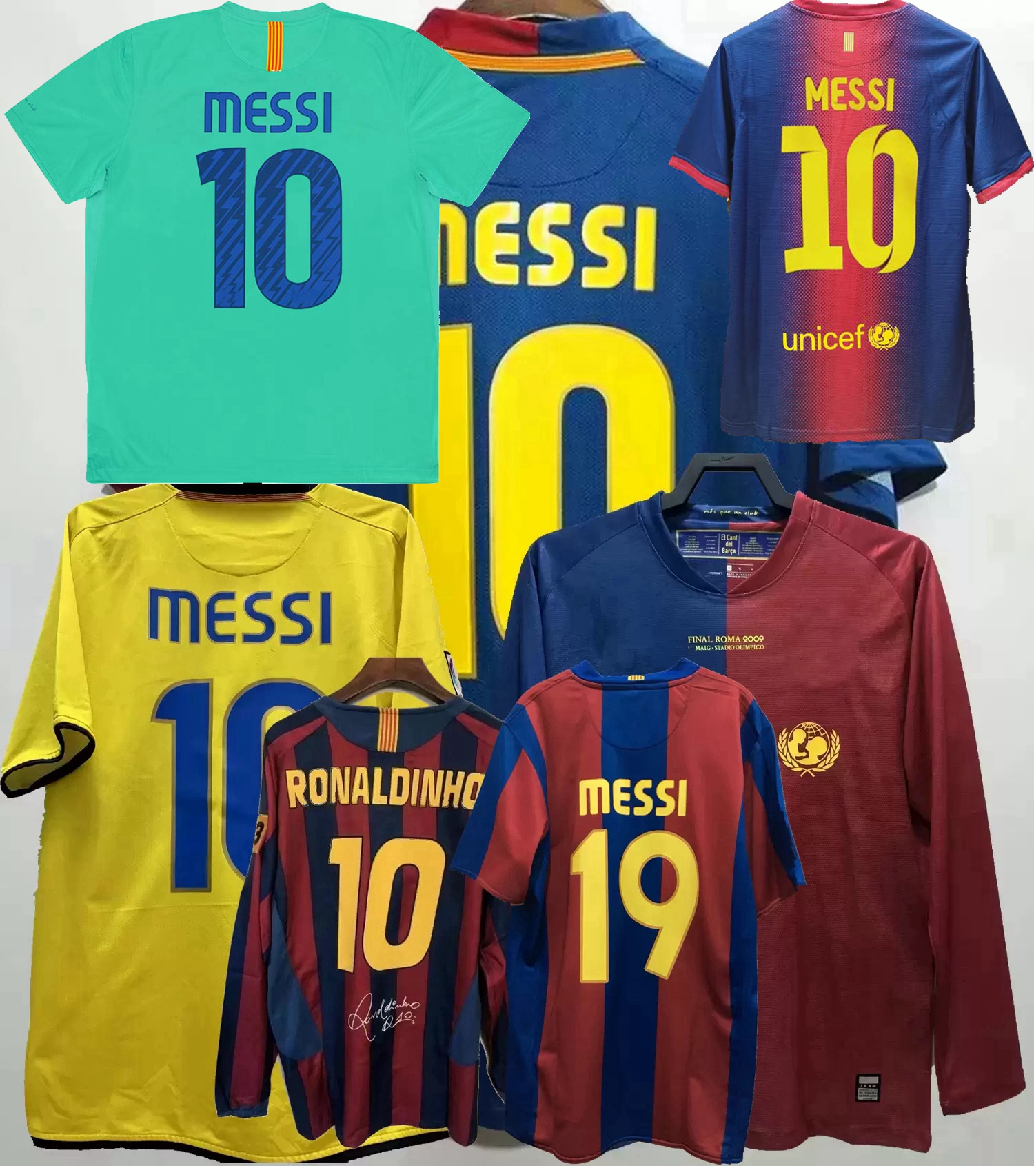 Retro classic MESSI soccer jerseys 2005 06 07 08 09 2010 11 12 13 14 HENRY A.INIESTA Eto'o Maquez PUYOL XAVI Daniel Alves Abidal RONALDINHO Mascherano football shirt