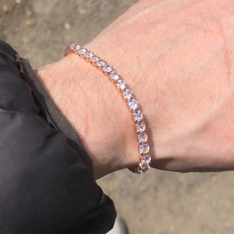 Tennis Bracelets For Women Round Crystal Gold Color Bangle Chain Wedding