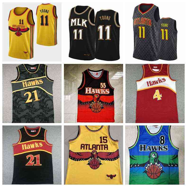 basketball jersey Men Atlanta's Hawks's Trae Young Dikembe Mutombo Swing players sew and embroider jerseys.