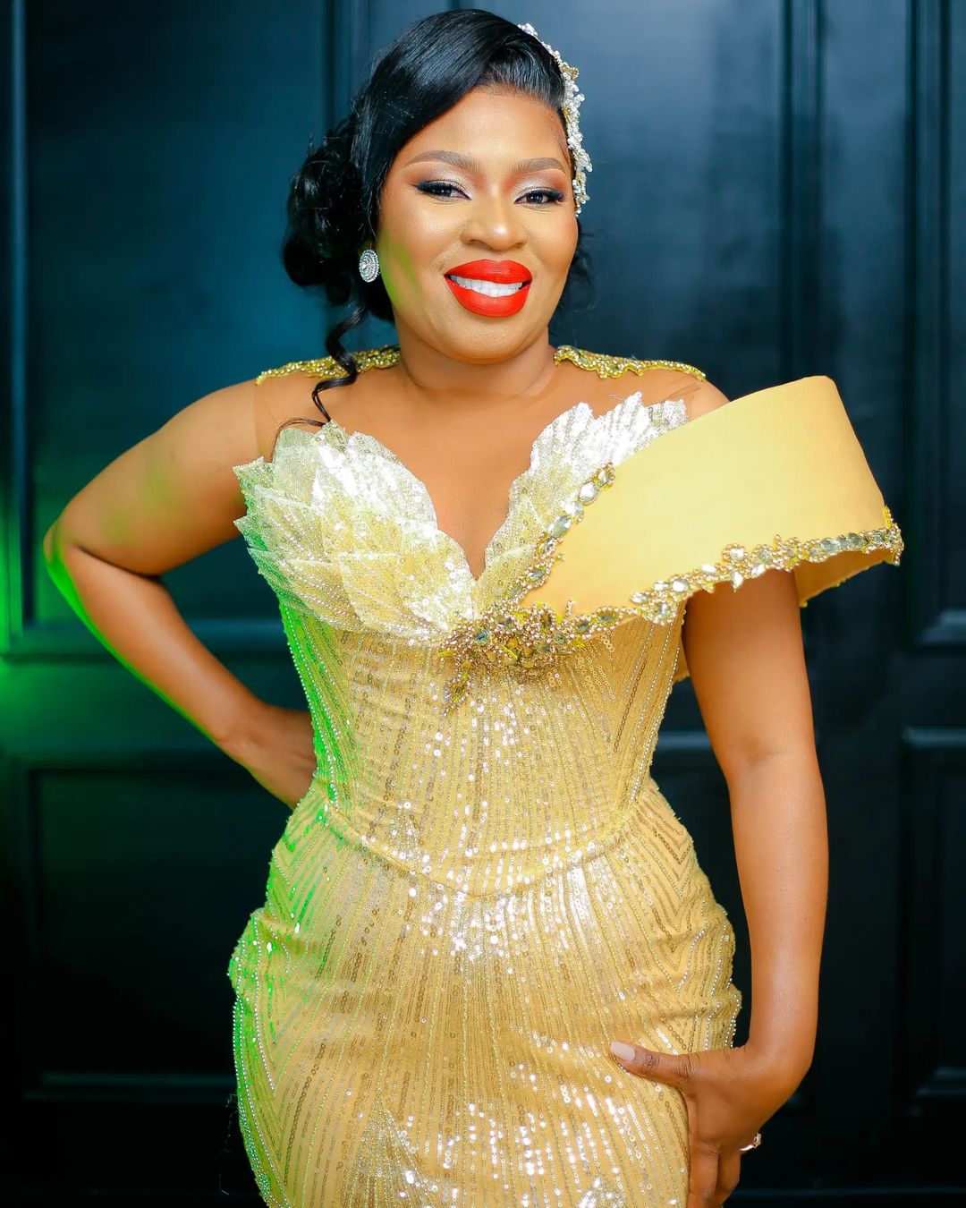 Arabic Aso Ebi Mermaid Gold Prom Dresses Beaded Crystals Evening Formal Party Second Reception Birthday Engagement Gowns Dress ZJ770