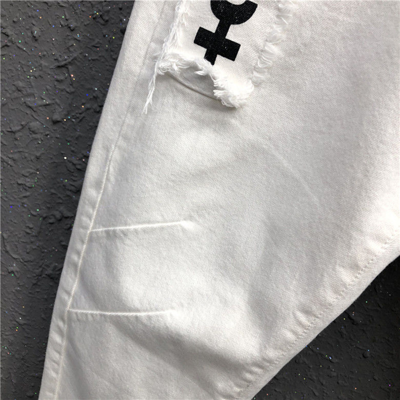 Women's Jeans Spring Summer Korea Fashion Women White Casual Denim Harem Pants Letter Patchwork cotton Loose Jeans S809 220908