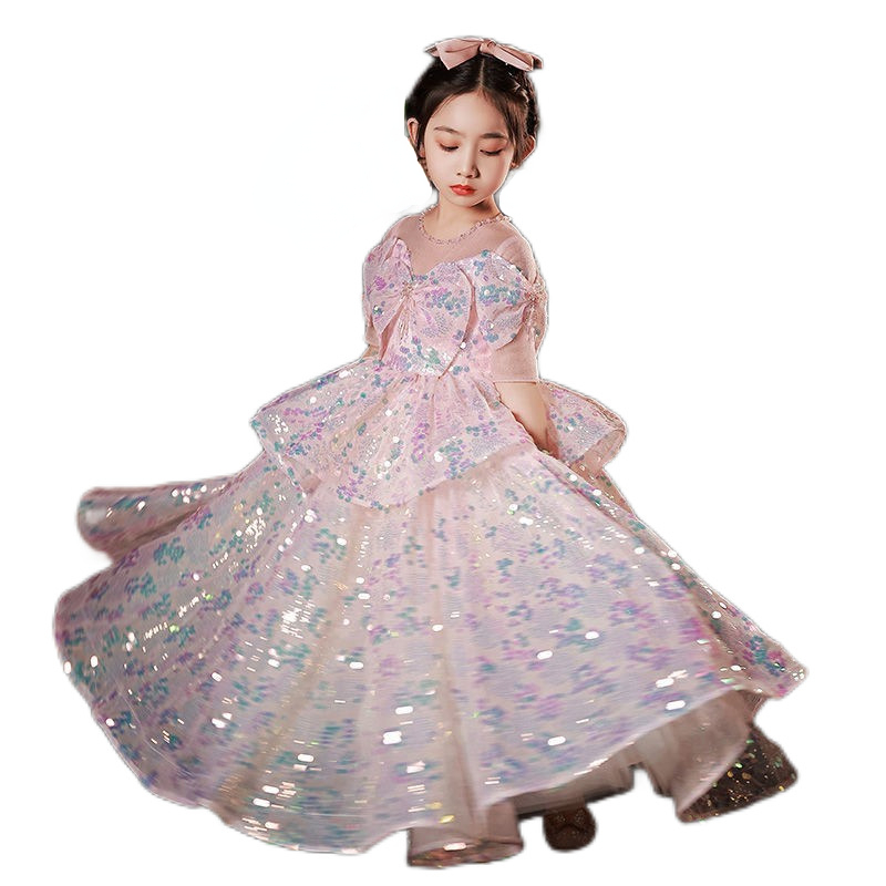 Cute Flower Girl Dresses For Wedding sequined Girls Pageant Dress A Line Kids Birthday Gowns