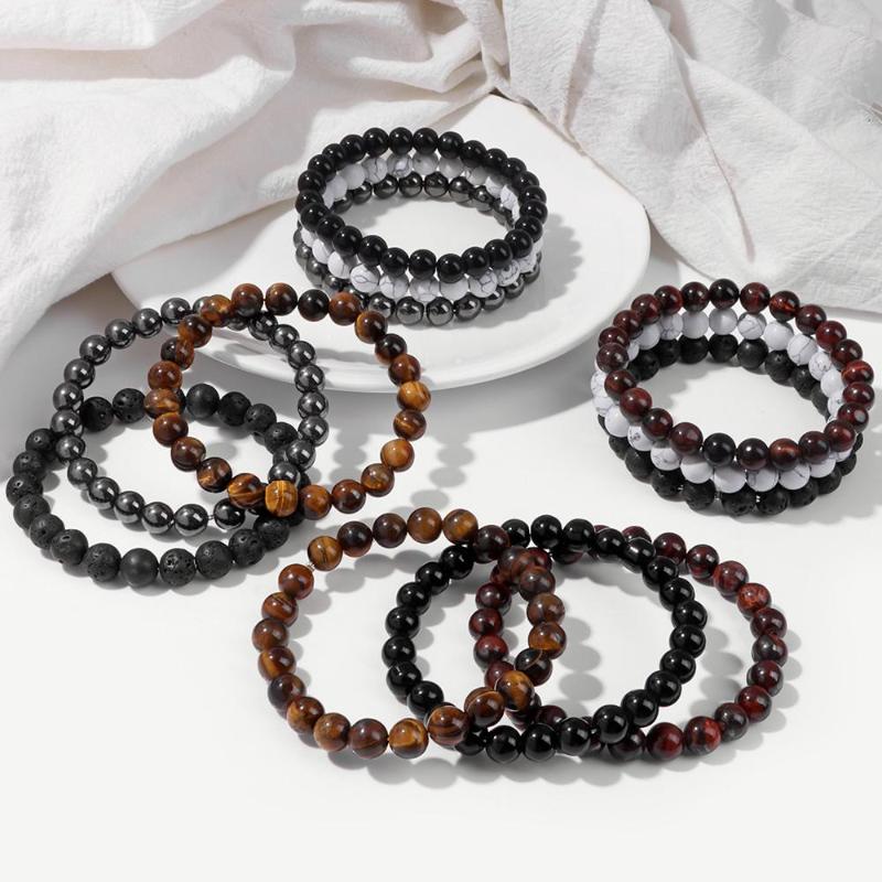 Strand 3pcs/set 8mm Stone Beaded Bracelet Tiger Eye Howlite Stretch Bracelets Energy Healing Yoga For Men Women Jewelry Gift
Strand 3pcs/set 8mm Stone Beaded Bracelet Tiger Eye Howlite Stretch Bracelets Energy Healing Yoga For Men Women Jewelry Gift
