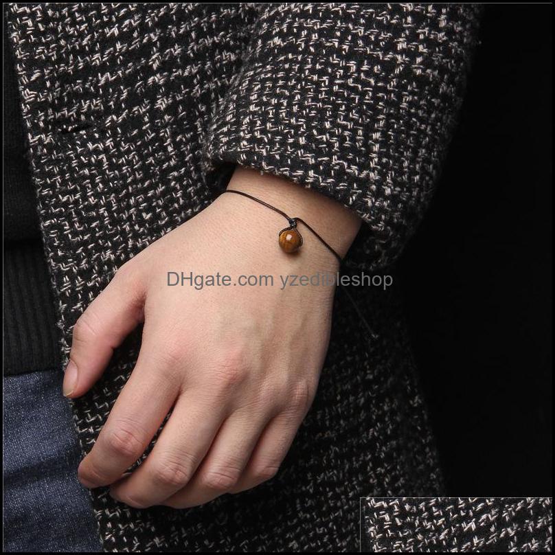 Beaded Strands Natural Crystal Stone 10Mm Beads Weave Rope Strand Bracelet For Women Men Jewelry Gifts Drop Delivery 202 Dhseller2010 Dhemo