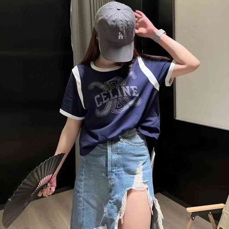 Mens Womens Celin' Designer T shirts 22ss Spring Summer New Triumphal Arch Logo Print Color Matching Blue White Apricot Tricolor Short Sleeve T-shirt
Mens Womens Celin' Designer T shirts 22ss Spring Summer New Triumphal Arch Logo Print Color Matching Blue White Apricot Tricolor Short Sleeve T-shirt