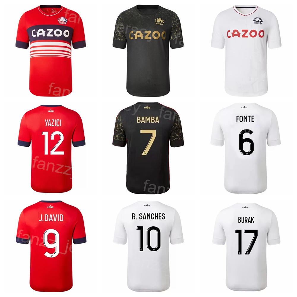 2022-23 Club Lille Soccer 12 Yusuf Yazici Jerseys FC 9 Jonathan David 17 Burak Yilmaz 10 Ikone 28 Reinildo Mandava 7 Jonathan Bamba 6 Jose Fonte Football Shirt Kits, Black
2022-23 Club Lille Soccer 12 Yusuf Yazici Jerseys FC 9 Jonathan David 17 Burak Yilmaz 10 Ikone 28 Reinildo Mandava 7 Jonathan Bamba 6 Jose Fonte Football Shirt Kits, Black
