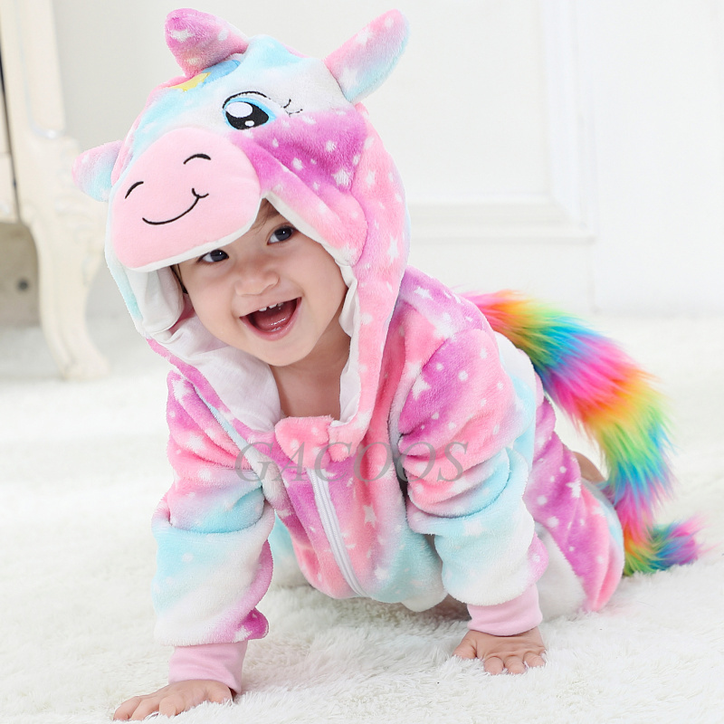 Rompers Winter born Baby Clothes Inflant Rompers Overalls Cute Cartoon Animal Onsies Kigurumi Costumes For Boys Girls Kids Jumpsuit 220908