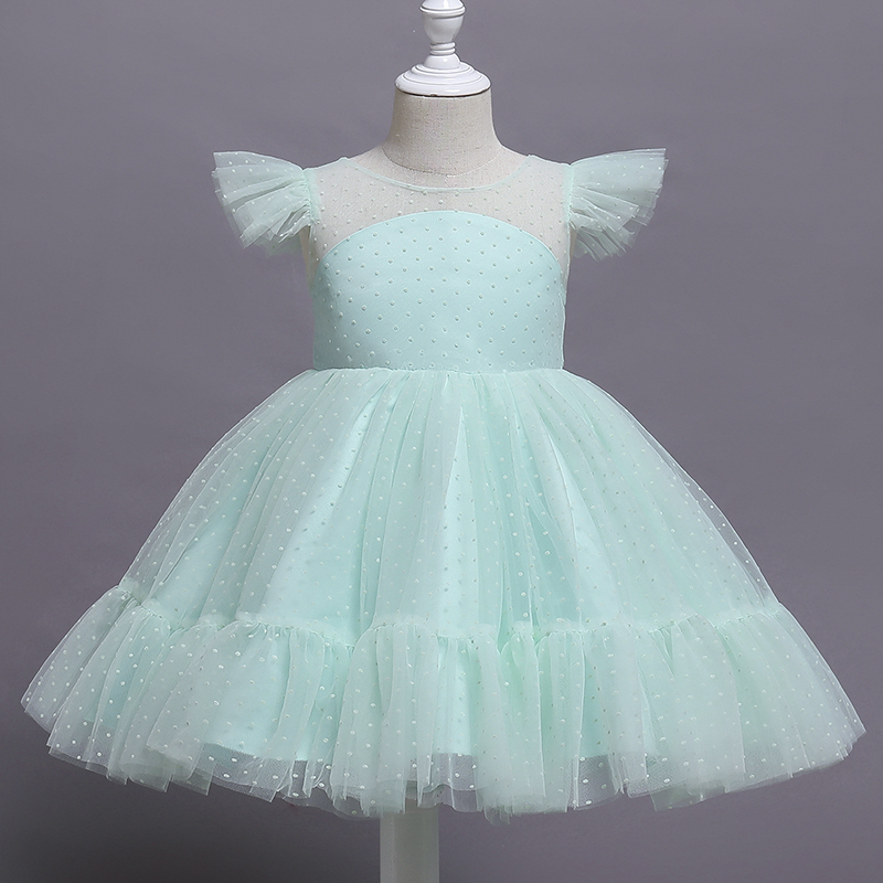 Girl's Dresses Summer Girl Dress Birthday Party Princess Dress Children Polka Dots Gown Flower Girl Wedding Tutu Fluffy Dresses Vestidos 220908
