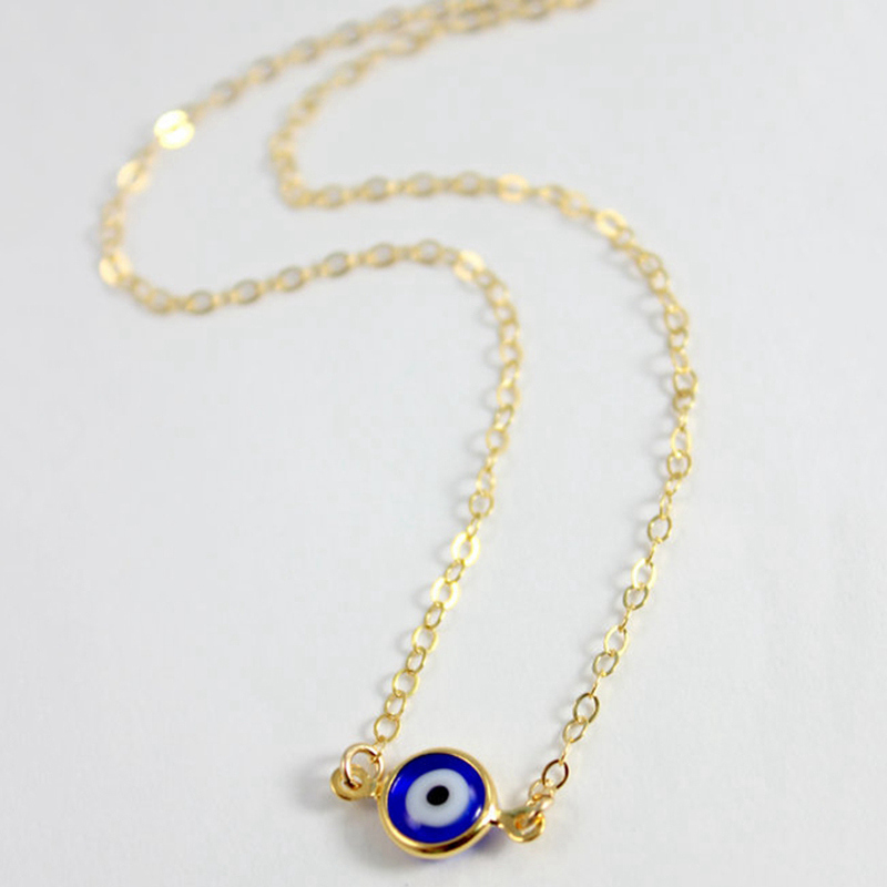 Simple Evil Eye Thin Pendant Women Necklace Fashion Gold Choker Ch