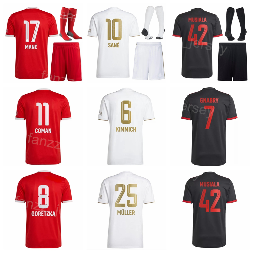 Man Kids 2022-23 Club 17 MANE Soccer Jersey Set 7 GNABRY 10 SANE 11 COMAN 25 MULLER 6 KIMMICH 8 GORETZKA 42 MUSIALA Football Shirt Kits Custom Name Number Uniform BaiRen, Kids with patch
Man Kids 2022-23 Club 17 MANE Soccer Jersey Set 7 GNABRY 10 SANE 11 COMAN 25 MULLER 6 KIMMICH 8 GORETZKA 42 MUSIALA Football Shirt Kits Custom Name Number Uniform BaiRen, Kids with patch