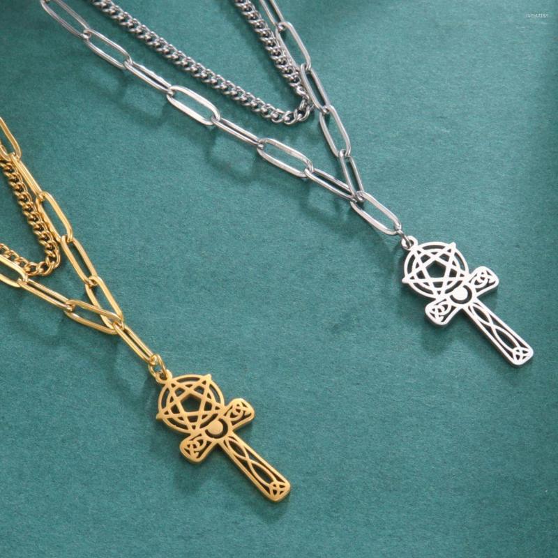 Pendant Necklaces Dawapara Evil Satanic Occult Pentagram Cross Charms Necklace Double Layer Alchemist Ritual Wiccan Jewelry Stainless Steel
Pendant Necklaces Dawapara Evil Satanic Occult Pentagram Cross Charms Necklace Double Layer Alchemist Ritual Wiccan Jewelry Stainless Steel