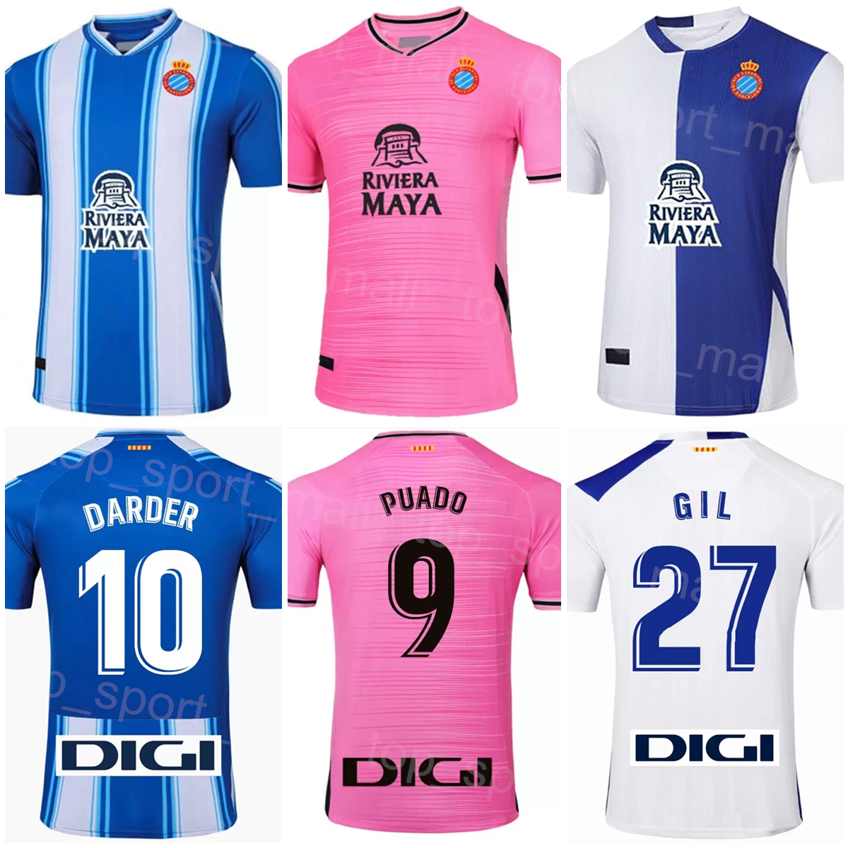 2022-23 Club RCD Espanyol JOSELU Soccer Jersey EXPOSITO OSCAR GIL DARDER LECOMTE GOMEZ VINICIUS OLIVAN SANCHEZ CALERO MELAMED Football Shirt Kits Blue White Pink, With patch
2022-23 Club RCD Espanyol JOSELU Soccer Jersey EXPOSITO OSCAR GIL DARDER LECOMTE GOMEZ VINICIUS OLIVAN SANCHEZ CALERO MELAMED Football Shirt Kits Blue White Pink, With patch