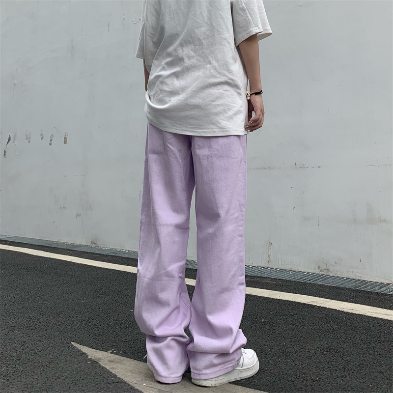 Women's Jeans Women's Jeans Vintage Straight Baggy High Waist Korean Fashion Streetwear Casual Pants Femme Wide Leg Purple Mom Denim Trouser