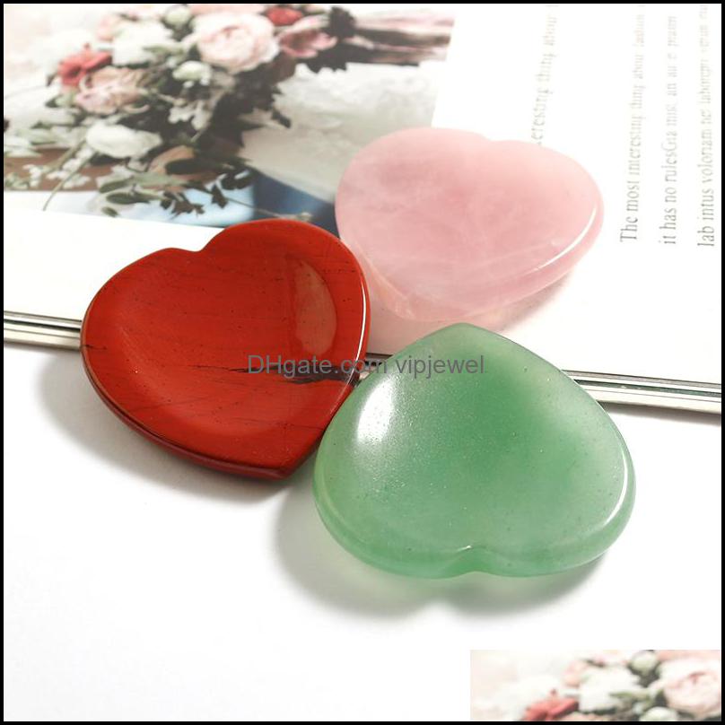 Stone 20X6MM Natural Thumb Stone Worry Mas Palm Hand Crystal Heart Shape Gemstone Gua Sha Tool Healing Beauty Diy Decor Dhseller2010 Dh9Sd
