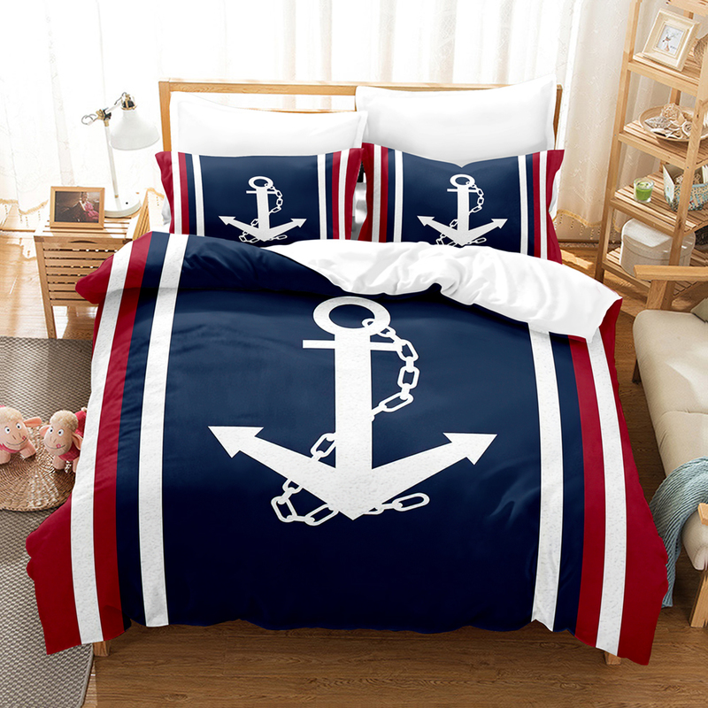 Bedding sets Nautical Ocean Anchor Bedding Sets Ocean Spirit Duvet Cover Bedding Set King Queen Bed Linen With Pillowcase Bedclothes 220908