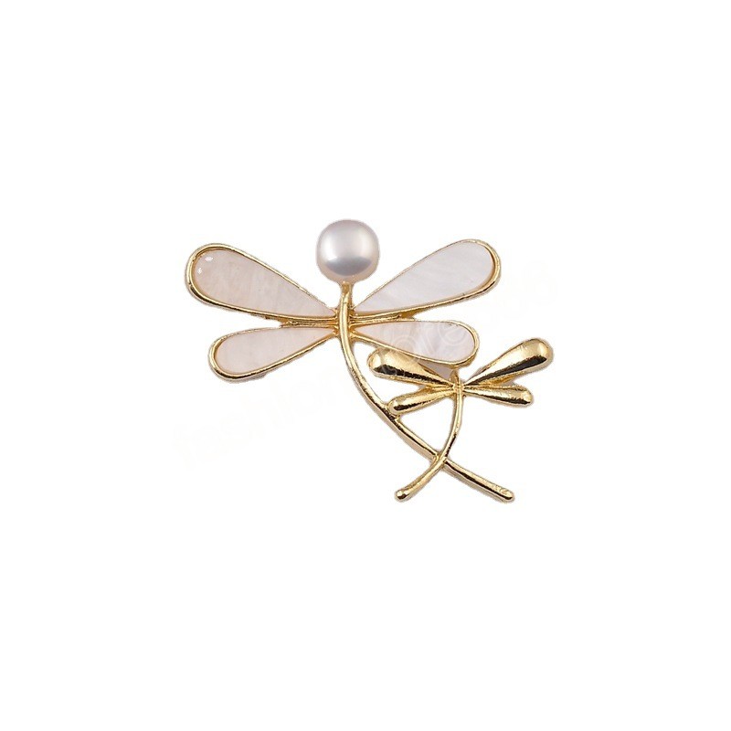Fashion Pearl Dragonfly Butterfly Brooches for Women Crystal Rhinestones Flower Lapel Pin Fashion Insect Brooch Accessories