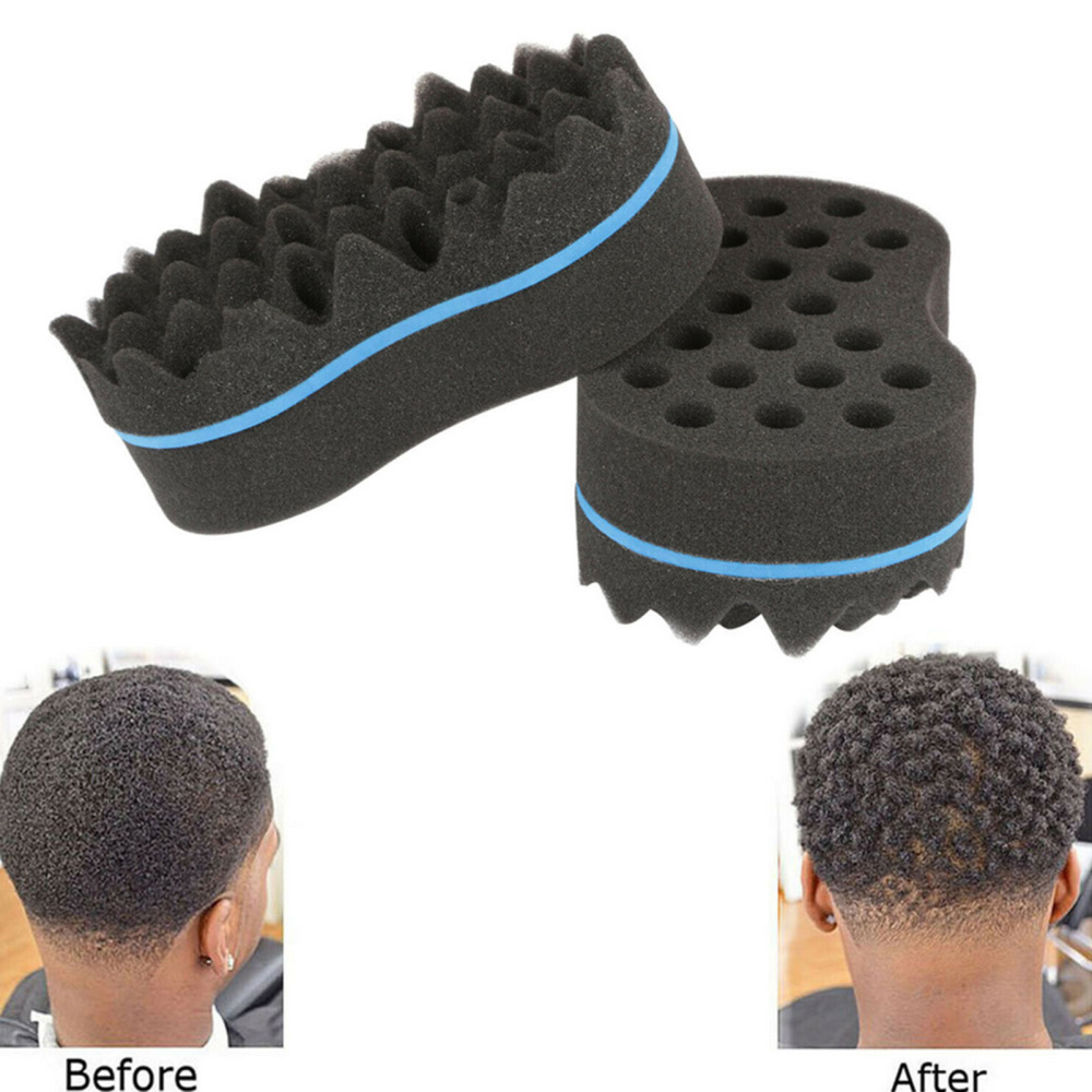 Double Sides Twist Hair Brush Sponge Brush For Natural Afro Coil Twist Curls Coil Braids Wave Dread Sponge Brushes Hair Styling Tools