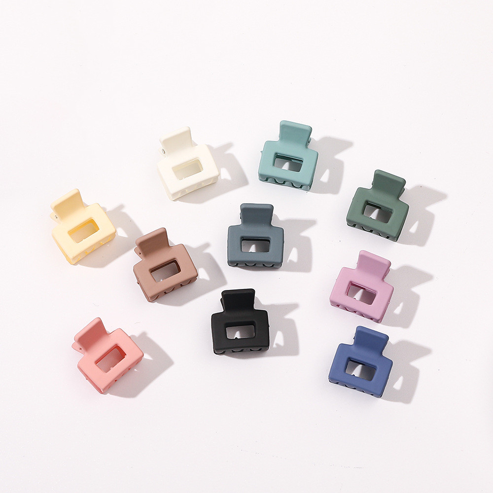 

Mini Size Hollow Out Square Hair Clamps Clips Women Solid Color Plastic Hair Claws Clip European Length 2.2 CM Alloy Hairpins Ponytail Headdress Jewelry Wholesale