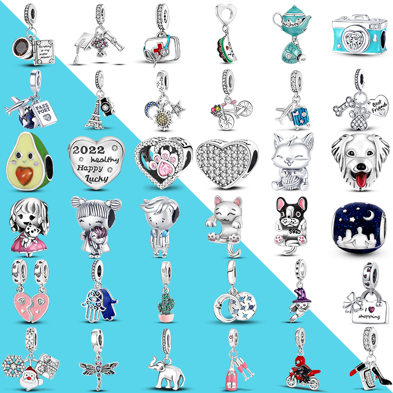 925 Silver Charm Beads Dangle Design Dangle Charms For Jewelry Making Bead Fit Pandora Charms Bracelet DIY Jewelry Accessories
925 Silver Charm Beads Dangle Design Dangle Charms For Jewelry Making Bead Fit Pandora Charms Bracelet DIY Jewelry Accessories