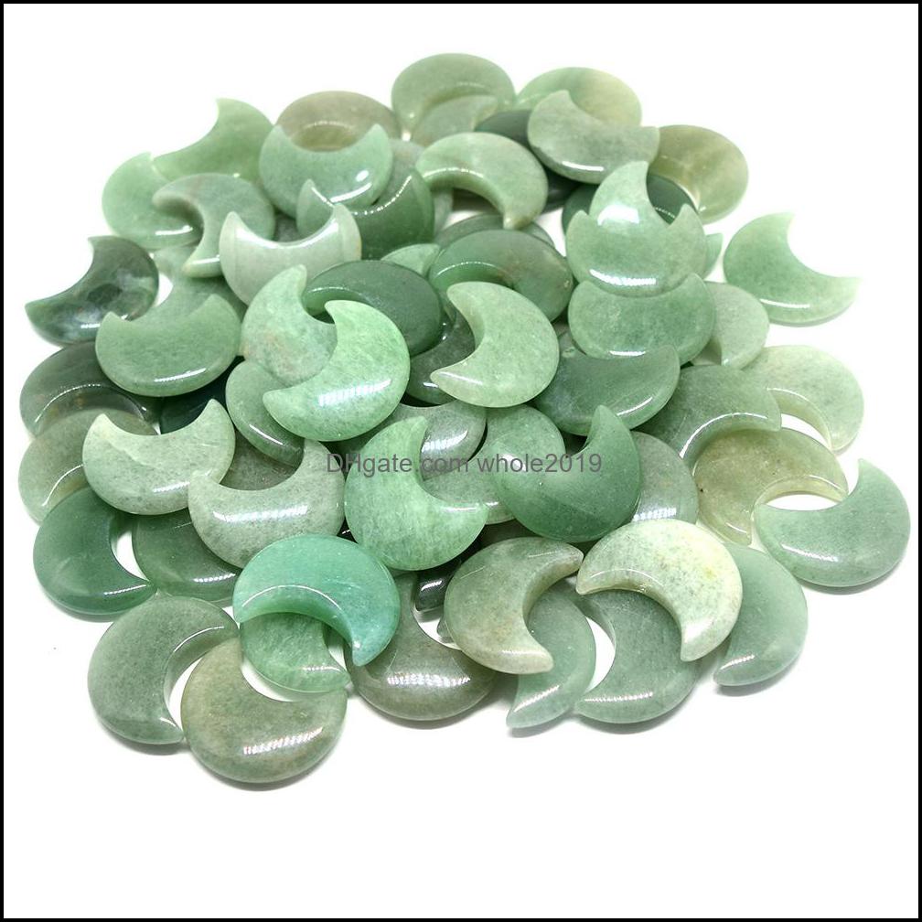 Stone Natural Stone Carved Crystal Mini Crescent Moon Pendant Healing Reiki Mineral Statue Crystals Ornament Home Decor Dhseller2010 Dh6Fa