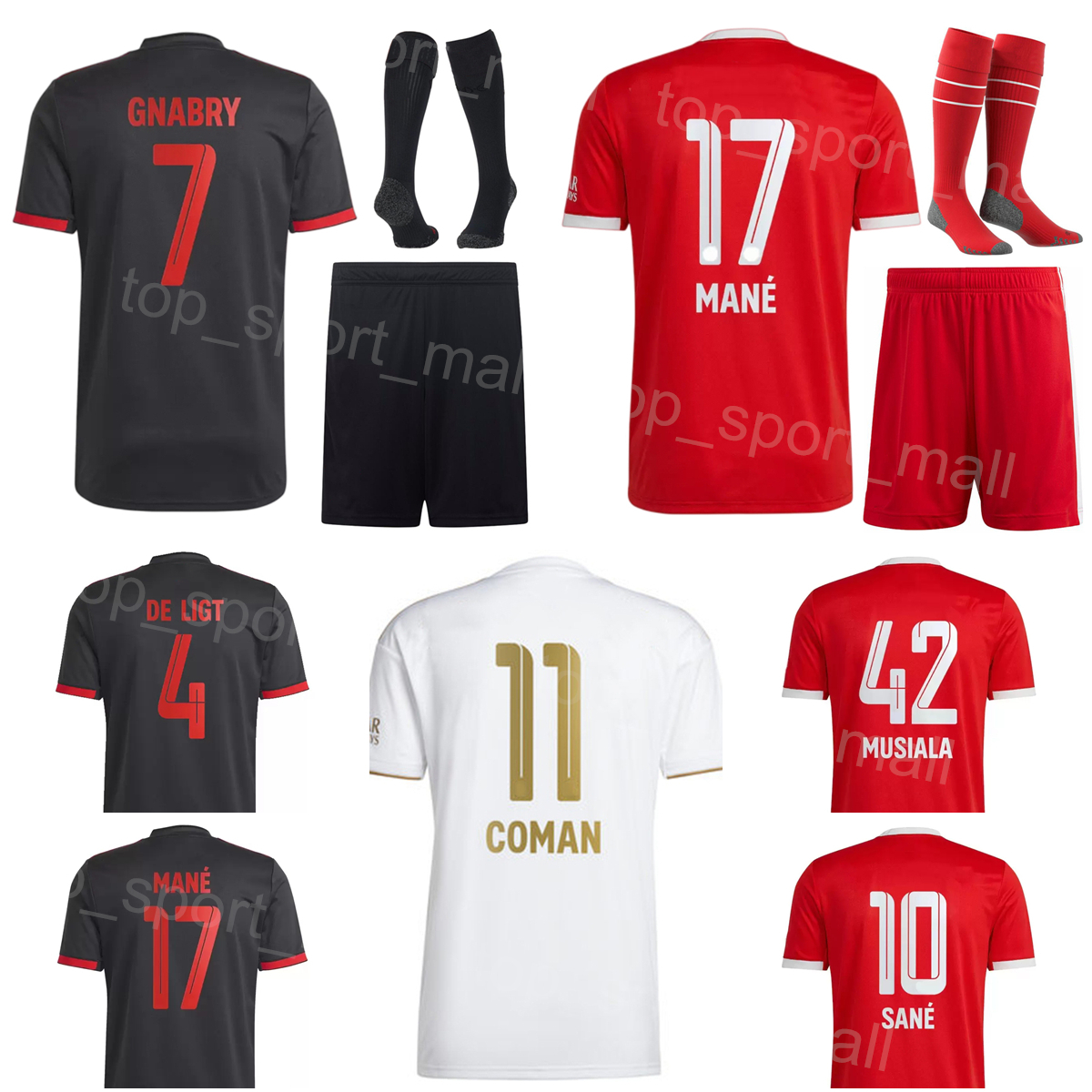 22-23 Men Kids FC Club Soccer 17 Sadio Mane Jersey Set 42 Jamal Musiala 7 Serge Gnabry 32 Joshua Kimmich 10 Leroy Sane 25 Thomas Muller Football Shirt Kits Uniform BaiRen, Men with patch
22-23 Men Kids FC Club Soccer 17 Sadio Mane Jersey Set 42 Jamal Musiala 7 Serge Gnabry 32 Joshua Kimmich 10 Leroy Sane 25 Thomas Muller Football Shirt Kits Uniform BaiRen, Men with patch
