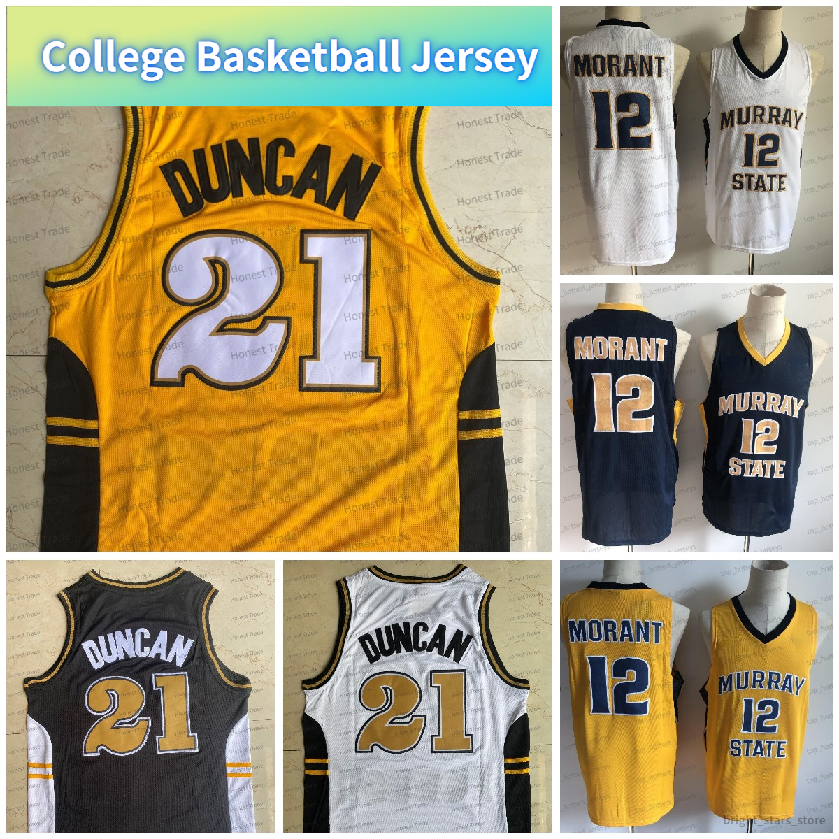 Murray State 12 Ja Morant Basketball Jersey Yellow Wake Forest 21 Tim Black White Blue NCAA College Mens Jerseys, Men jersey
Murray State 12 Ja Morant Basketball Jersey Yellow Wake Forest 21 Tim Black White Blue NCAA College Mens Jerseys, Men jersey