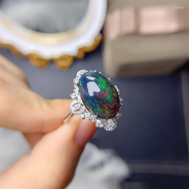 Cluster Rings YULEM JEWELRY Big Size 6ct Black Opal Ring For Women Natural Gemstone Real 925 Silver Party Gift Colorful Flash
Cluster Rings YULEM JEWELRY Big Size 6ct Black Opal Ring For Women Natural Gemstone Real 925 Silver Party Gift Colorful Flash