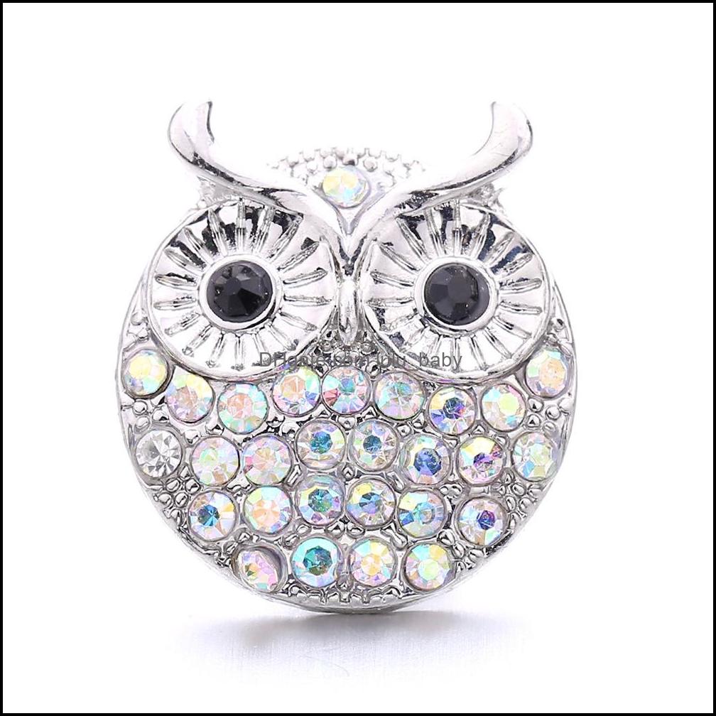 Other High Quality Snap Button Jewelry Colorf Rhinestone Owl Components 18Mm 20Mm Metal Snaps Buttons Fit Bracelet Bangl Dhseller2010 Dhbyf