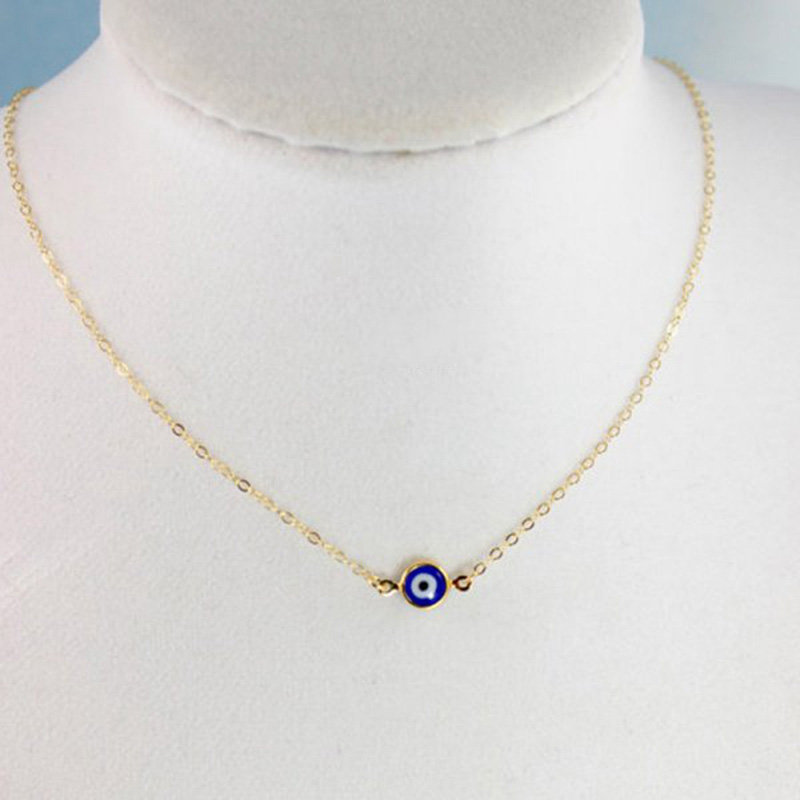 Simple Evil Eye Thin Pendant Women Necklace Fashion Gold Choker Ch