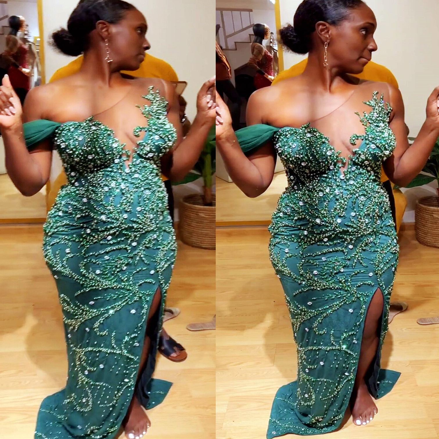 Aso 2022 Arabic Ebi Luxurious Sheath Prom Dresses Beaded Crystals Evening Formal Party Second Reception Birthday Engagement Gowns Dress ZJ706