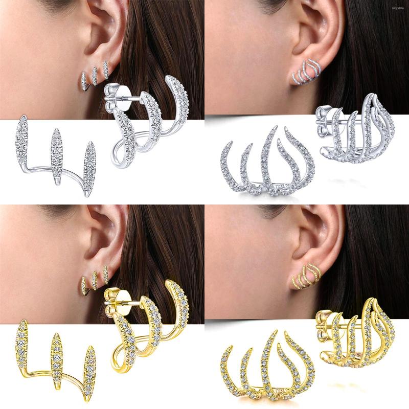 Stud Earrings Gold Silver Color For Women With Crystal CZ Stone Modern Design Geometric Accessories Jewelry
Stud Earrings Gold Silver Color For Women With Crystal CZ Stone Modern Design Geometric Accessories Jewelry