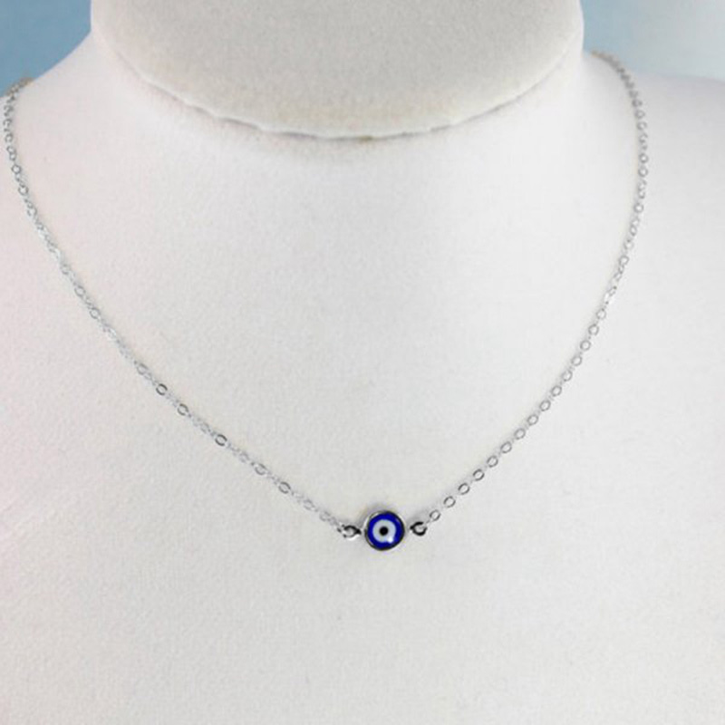 Simple Evil Eye Thin Pendant Women Necklace Fashion Gold Choker Ch