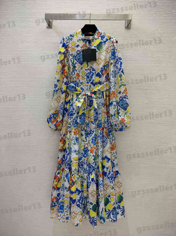 Designer Women Dress Lengthen Style Fashion Brand High-end Breathable Cotton And Linen Fabric Dresses Vintage Pattern Lemon Print Long-sleeve Dress 0912, 17
Designer Women Dress Lengthen Style Fashion Brand High-end Breathable Cotton And Linen Fabric Dresses Vintage Pattern Lemon Print Long-sleeve Dress 0912, 17