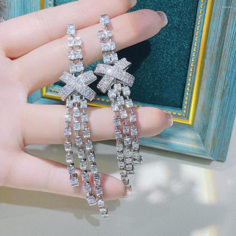 Dangle Earrings HIBRIDE Long Tassel Drop Earring For Women Wedding Cubic Zirconia Dubai Bridal Costume Jewelry Summer Party E-1012
Dangle Earrings HIBRIDE Long Tassel Drop Earring For Women Wedding Cubic Zirconia Dubai Bridal Costume Jewelry Summer Party E-1012